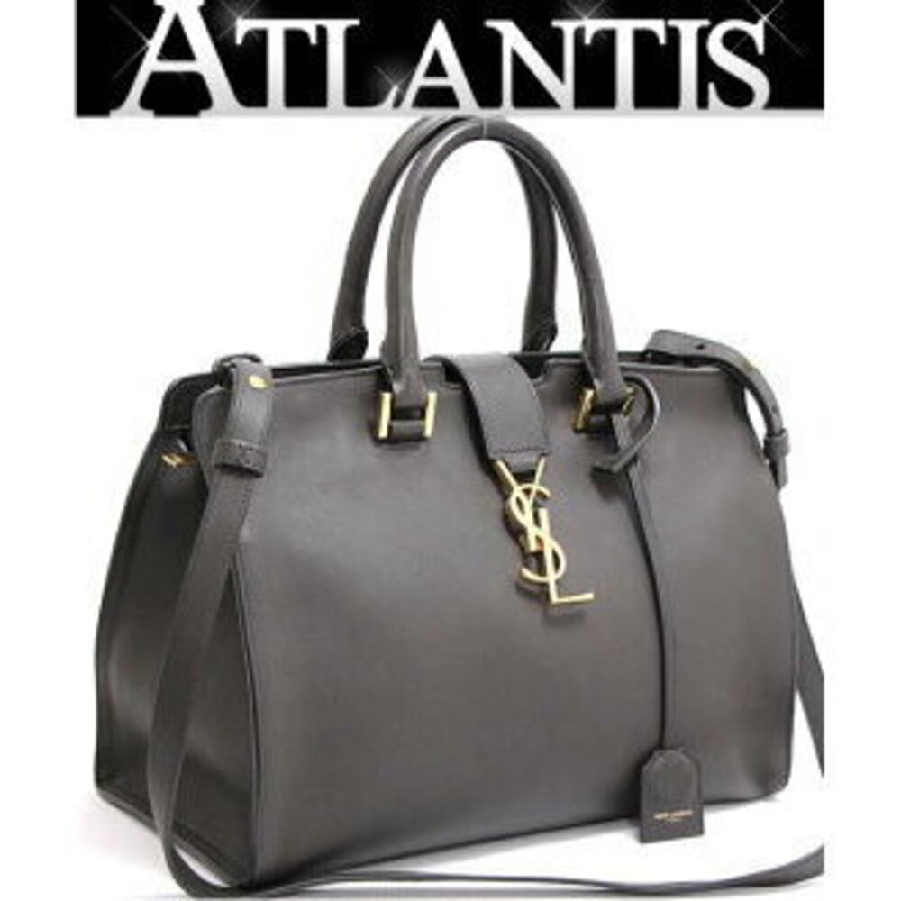SAINT LAURENT PARIS Cabas bag leather gray